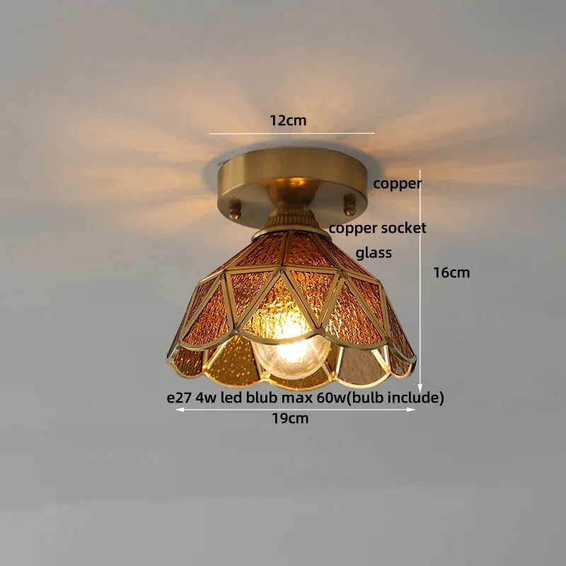 DecorBites™ Butterfly Glass LED Ceiling Light - Copper Socket, Creative Bedroom Decor