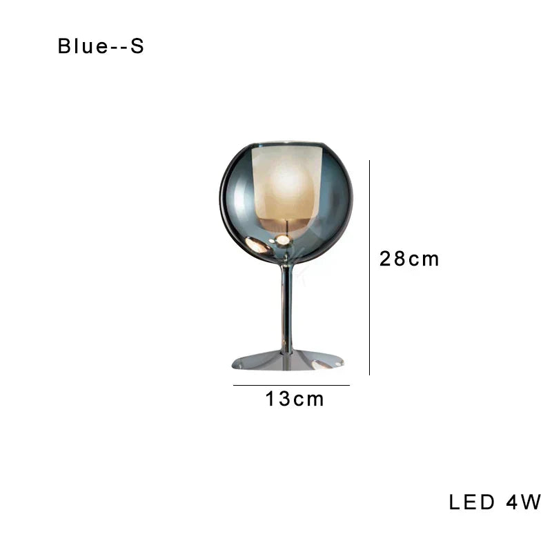 DecorBites™ Gold Chrome Glass Table Decor Lamp for Luxury Living Room, Villa, Store, Cafe