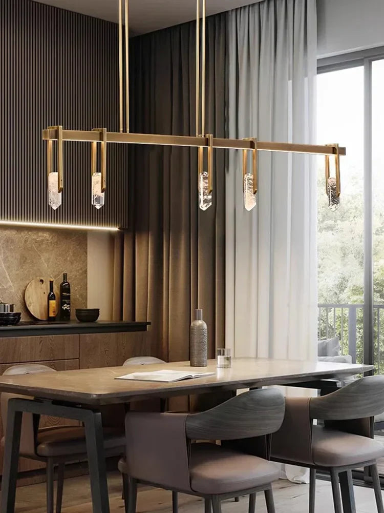 DecorBites™ Bronze LED Crystal Hanging Lamp Luxury Fixture for Living Room