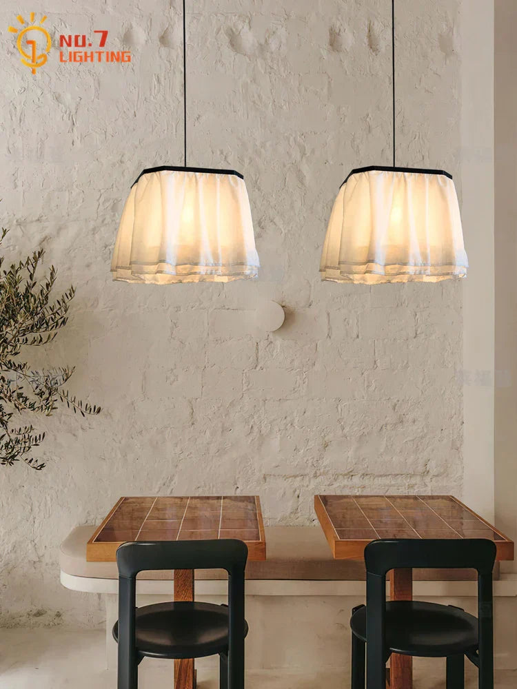 DecorBites™ French Design LED E27 Fabric Pendant Lights for Atmosphere Decor in Hotels, Restaurants, and Bars