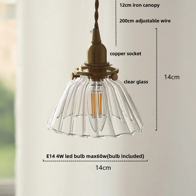 DecorBites™ Amber Glass LED Pendant Light - Nordic Modern Balcony Foyer Coffee Wall Lamp