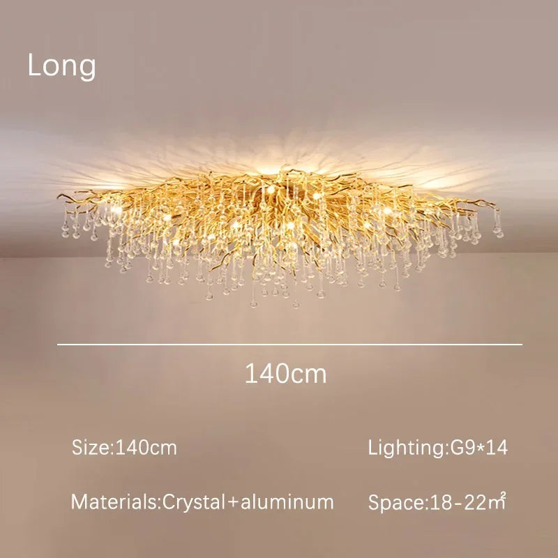 DecorBites™ Crystal Dendritic Chandelier: Modern Luxe for Living Room, Dining Room, Bedroom, Hotel Lobby