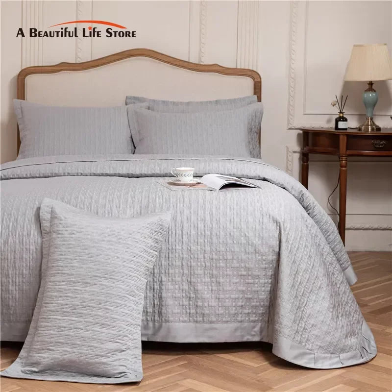 DecorBites™ Egyptian Cotton Quilt Set, Reversible Bedspread, Luxe Coverlet, 3Pcs