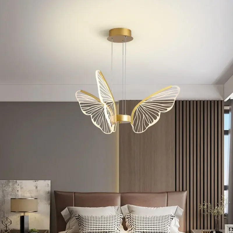 DecorBites™ LED Butterfly Ceiling Chandelier - Luxury Pendant Light for Bedroom, Living & Dining Room