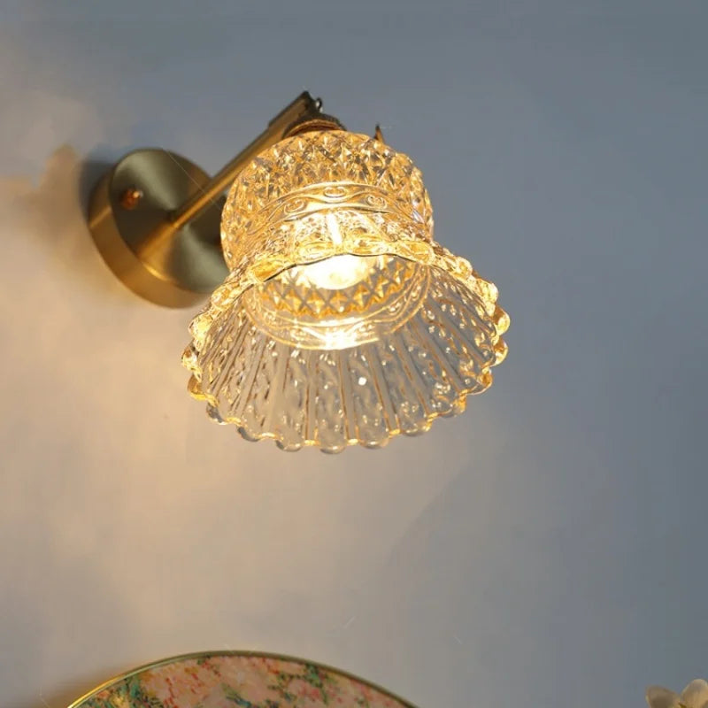 DecorBites™ Amber Flower Glass LED Wall Light Fixture for Kitchen Restaurant Bar
