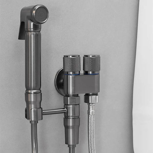 DecorBites™ Brass Bidet Faucet Set with High Pressure Spray Gun - Gray