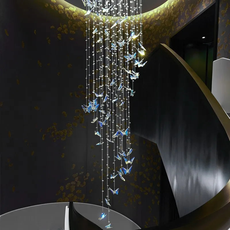 DecorBites™ Crystal Butterfly Rotating Chandelier for Modern Light Luxury Villas
