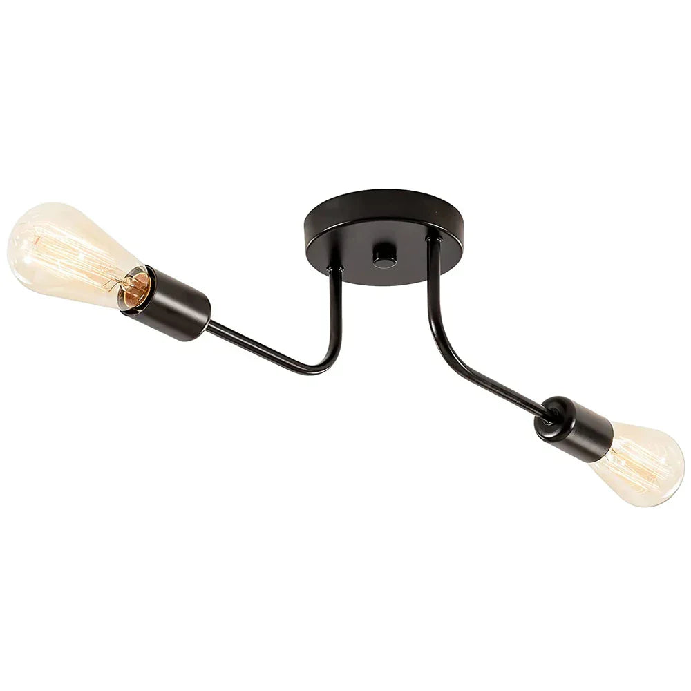 DecorBites™ Industrial Chandelier: Modern Wrought Iron LED Ceiling Lamp for Home Decor