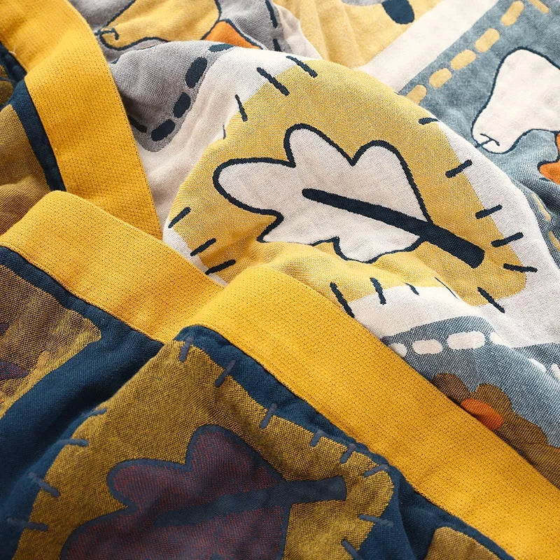 DecorBites™ Cartoon Throw Blanket - Soft Cotton Summer Quilt for Beds and Sofas