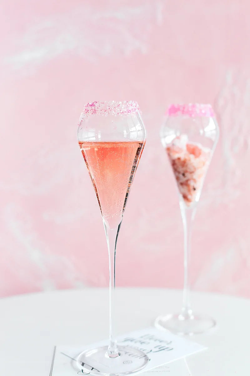 DecorBites™ Crystal Champagne Flutes Set - Elegant Hand Blown Glassware for Celebrations