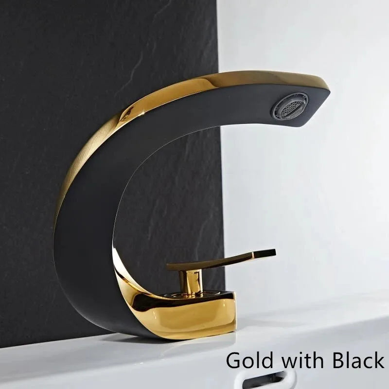 DecorBites™ Brass Bathroom Basin Faucet in Elegant Rose Gold Finish