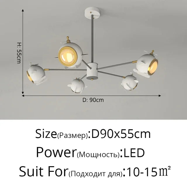 DecorBites™ Helicopter Chandeliers for Children's Room and Bedroom Lighting
