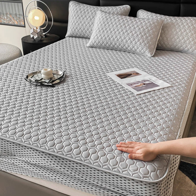 DecorBites™ Cool Summer Bed Mat Set Queen - High-quality Ice Silk Fabric