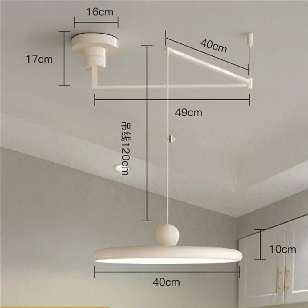DecorBites™ Cream Iron Art Chandelier LED Pendant Light for Bedroom Living Room