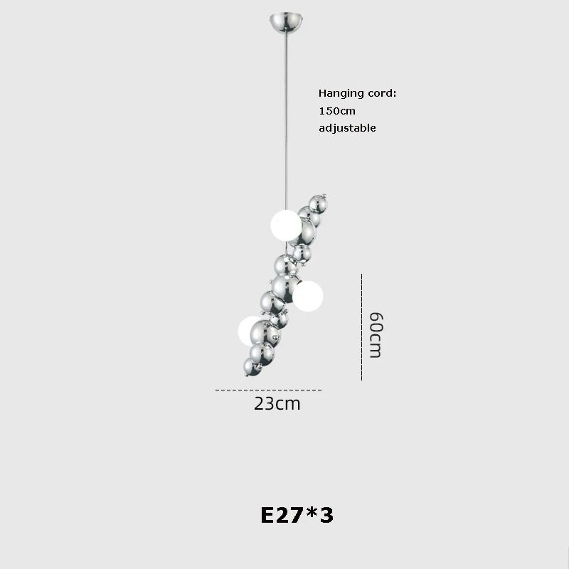 DecorBites™ Dimmable LED Hanging Pendant Light for Living Room - Gold Silver Luminaire