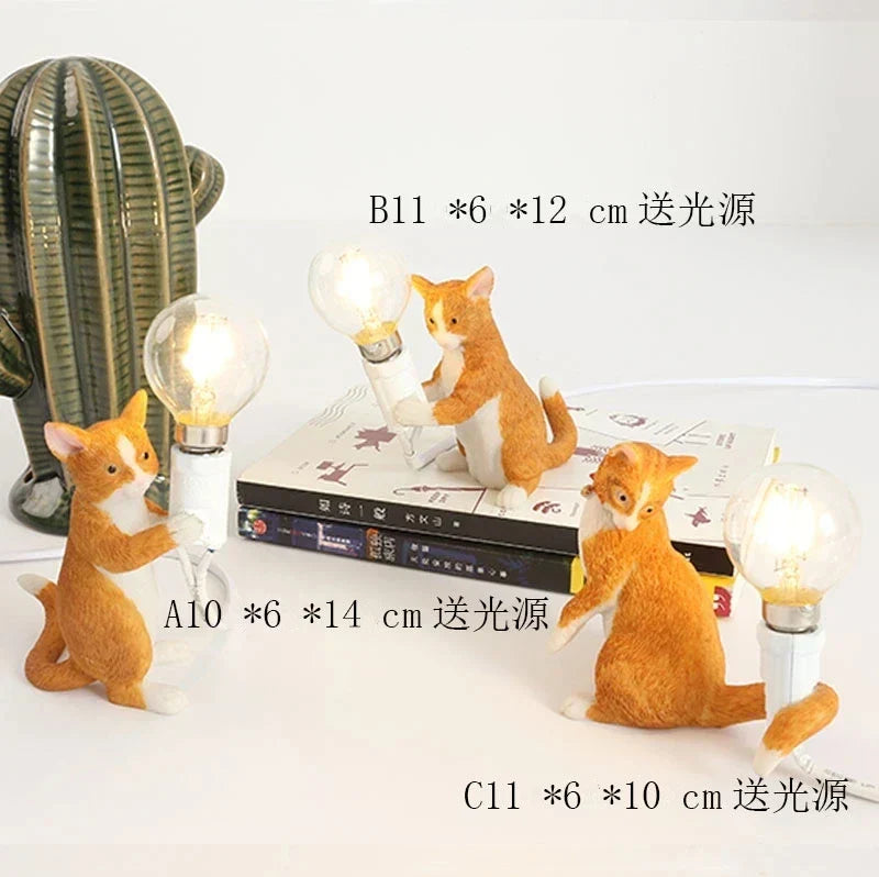 DecorBites™ Cat Resin Table Lamp for Children's Bedroom and Home Decor