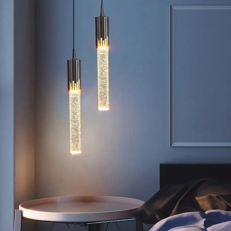 DecorBites™ Bubbles Crystal Pendant Light: Nordic Modern Hanging Lamp for Bedroom & Living Room
