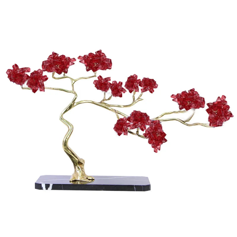 DecorBites™ Crystal & Brass Decorative Sculpture figurines for Room Decoration