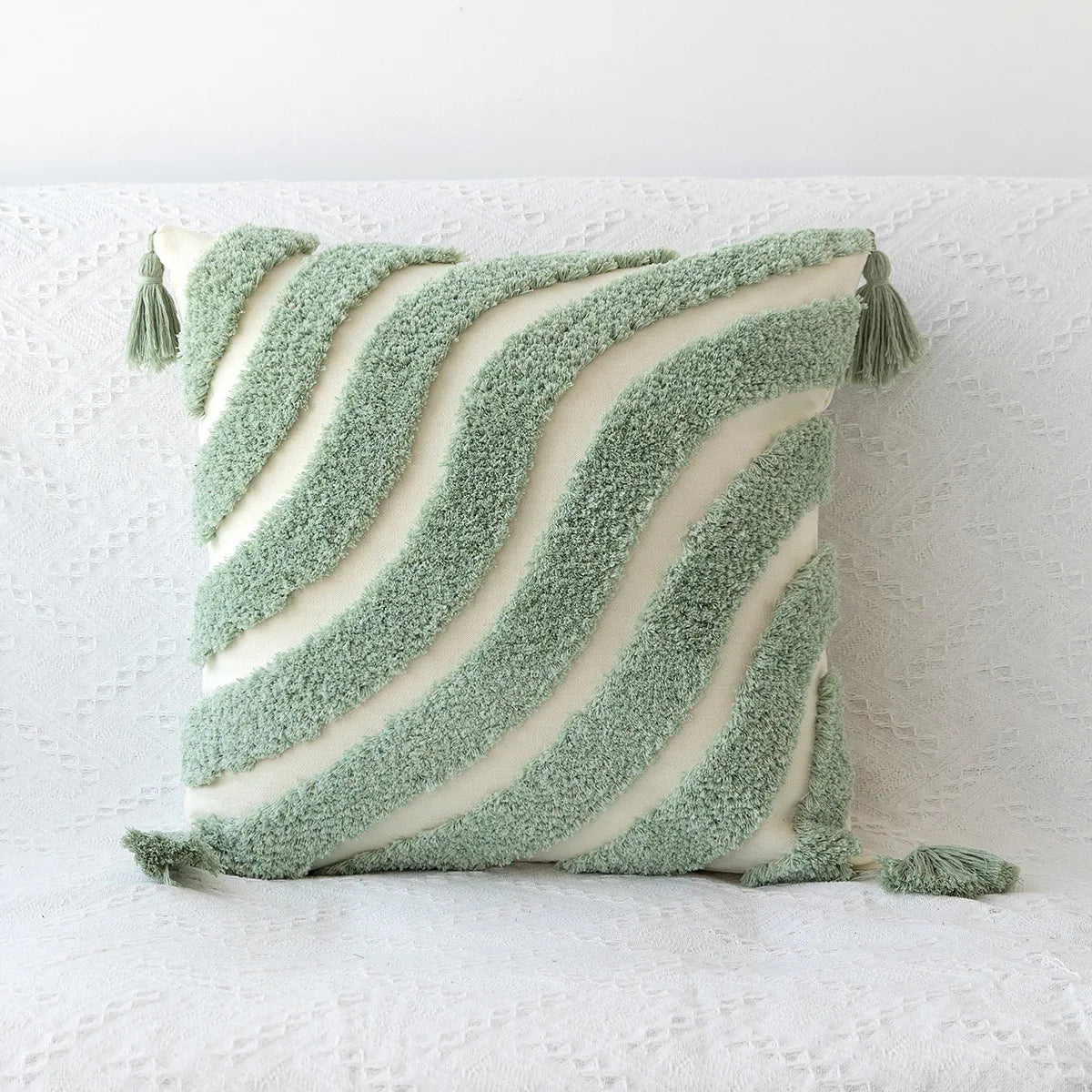 DecorBites™ Bohemian Tufted Tassel Pillow Case - Geometric Nordic Style Sofa Cushion