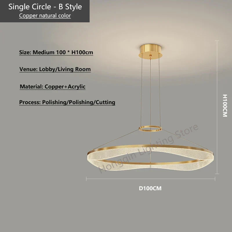 DecorBites™ Acrylic Living Room Chandelier Pendant Light Fixture_LED Hanging Lamp