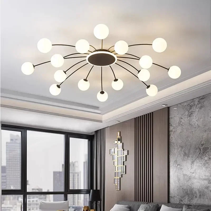 DecorBites™ Ball Glass Ceiling Light in Gold for Living Room, Dining, Bedroom by DecorBites™