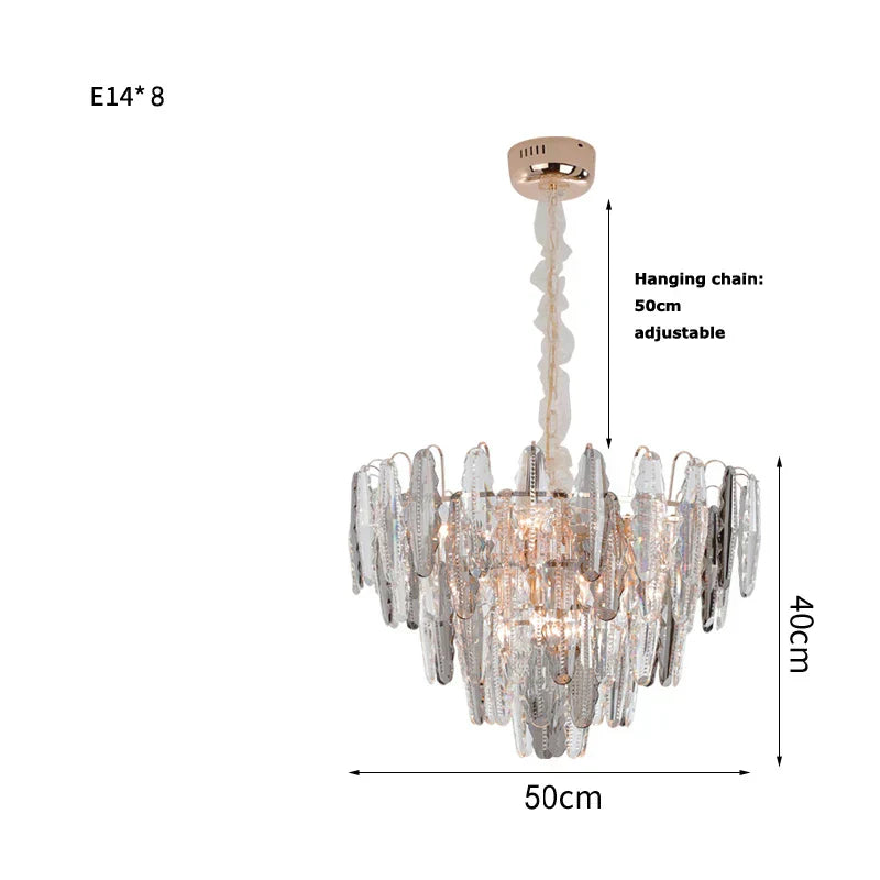 DecorBites™ Gold Crystal Chandelier Lighting for Living Room