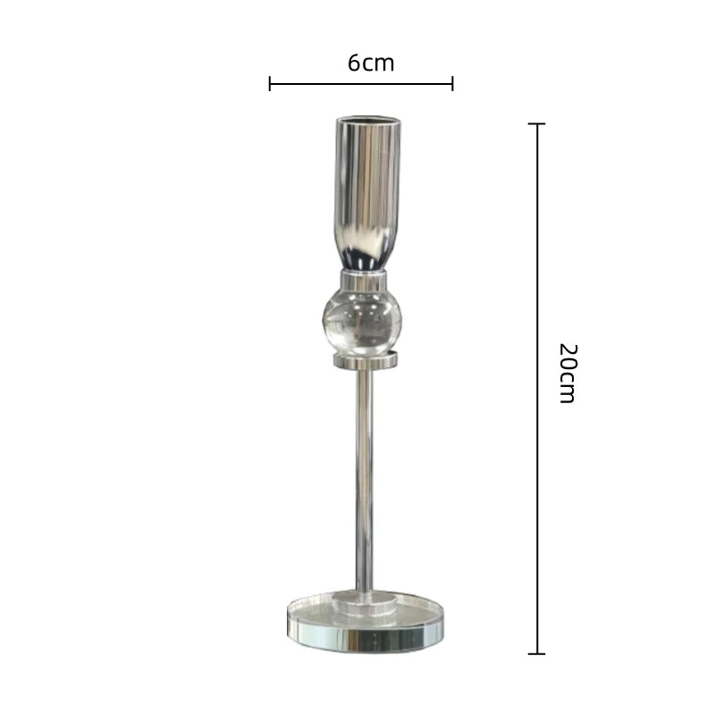 DecorBites™ Crystal Glass Candlestick Holder - Elegant Home Décor Accessory