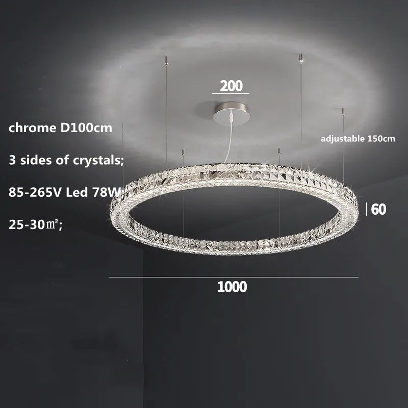 DecorBites™ Crystal LED Chandelier - Modern Luxe Living Room Lighting