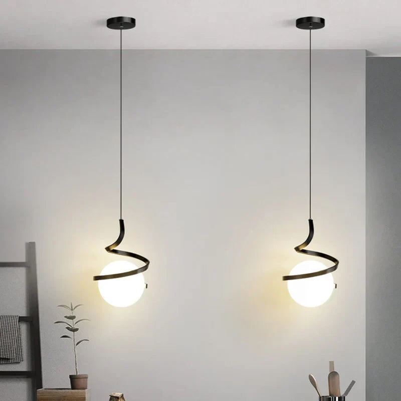 DecorBites™ LED Spiral Pendant Lights Chandelier for Living Room Bedroom Lighting