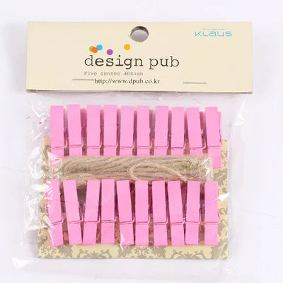 DecorBites™ 50-Piece Mini Wooden Clips for Photos Crafts, 25mm Small Clothespin Decoration