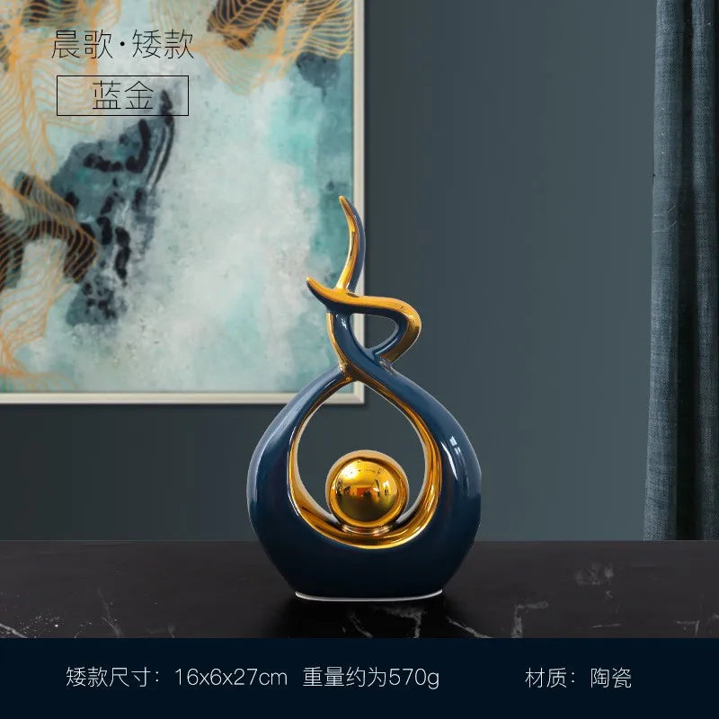 DecorBites™ Ceramic Abstract Figurine Set for Elegant Home and Office Decor