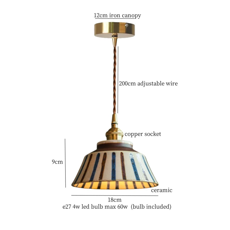 DecorBites™ Beige Ceramic LED Pendant Lamp for Home and Commercial Spaces