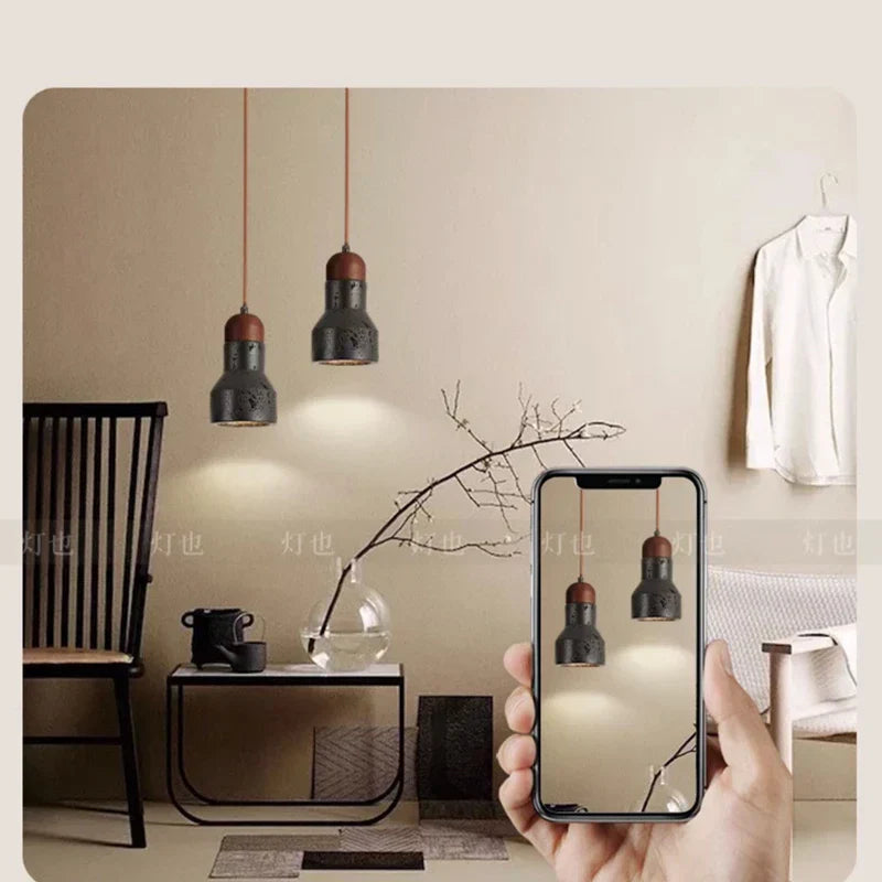 DecorBites™ Black Travertine LED Pendant Lamp for Dining Living Room Bedroom and Cafe