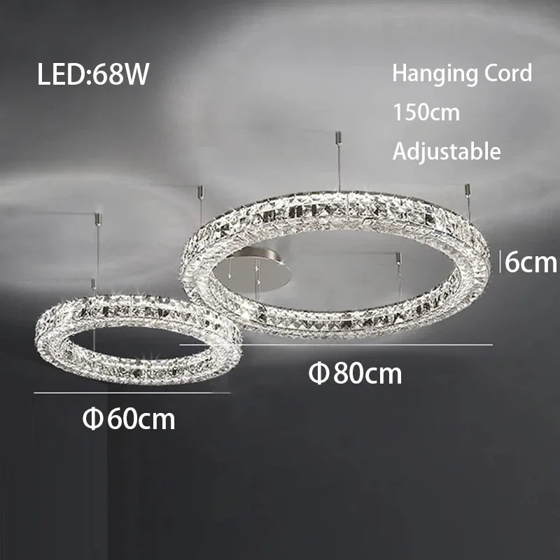 DecorBites™ Crystal LED Chandelier - Modern Luxe Living Room Lighting