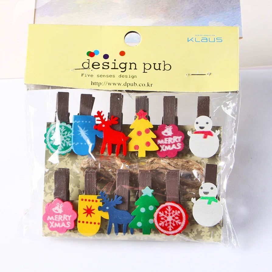 DecorBites™ 50-Piece Mini Wooden Clips for Photos Crafts, 25mm Small Clothespin Decoration