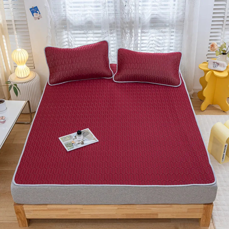 DecorBites™ Cooling Latex Summer Mat Set with Rayon Quilted Sheet & Pillowcase