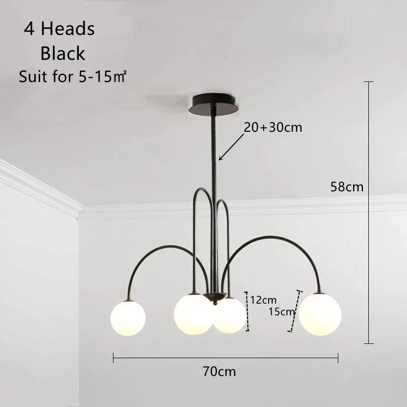 DecorBites™ LED Glass Ball Ceiling Chandelier for Home Decor Lighting