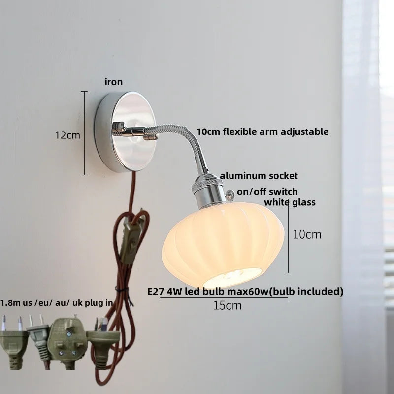 DecorBites™ LED Wall Lamp Sconce with Pull Chain Switch and Flexible Arm