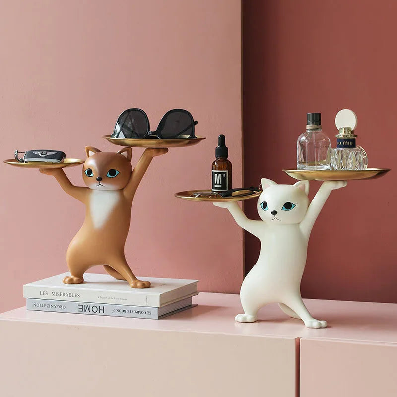 DecorBites™ Cat Resin Tray: Chic Home & Office Decor Accessory