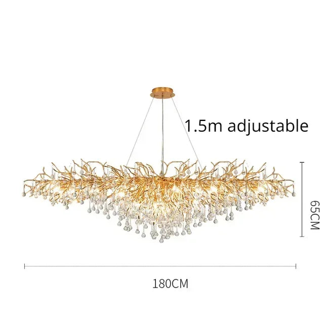 DecorBites™ Crystal Branch Chandelier | Indoor Luxury Gloss Light for Living & Dining Room