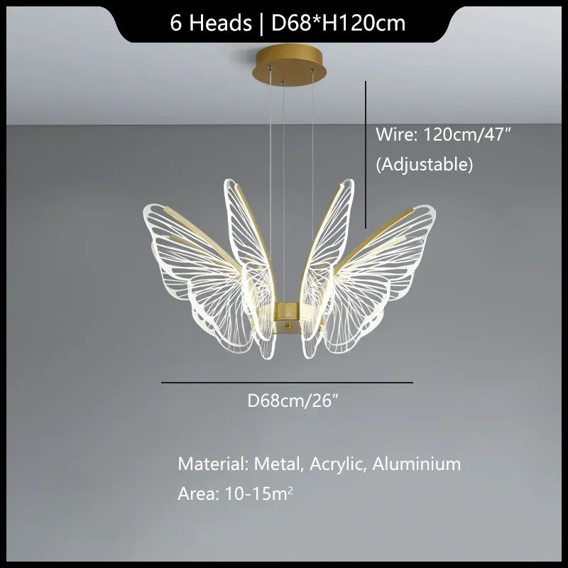 DecorBites™ Butterfly Modern Pendant Chandelier for Living Room and Dining Area