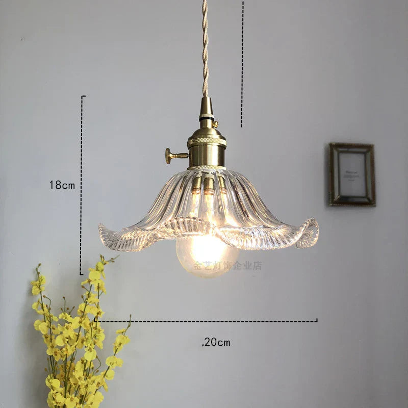 DecorBites™ Green Glass LED Hanging Light Fixture Copper Socket Modern Pendant Lamp