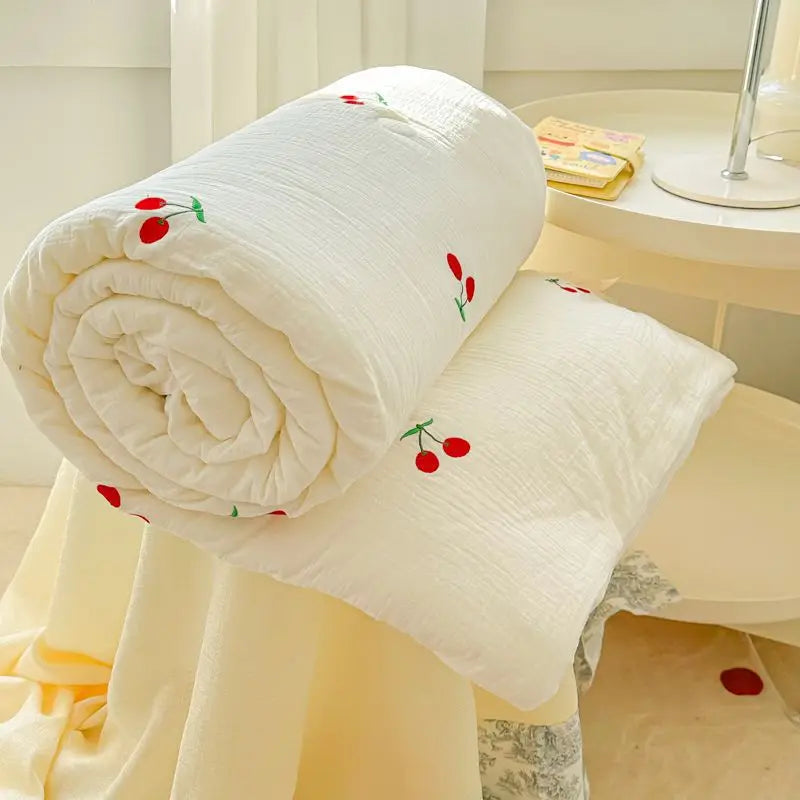 DecorBites™ Double Layer Yarn Summer Quilt: Super Soft Skin-friendly Comforter Blanket