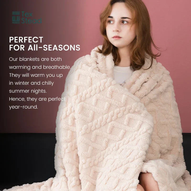DecorBites™ Cozy Knit Blanket for Home & Travel - Soft & Warm Throw Blanket