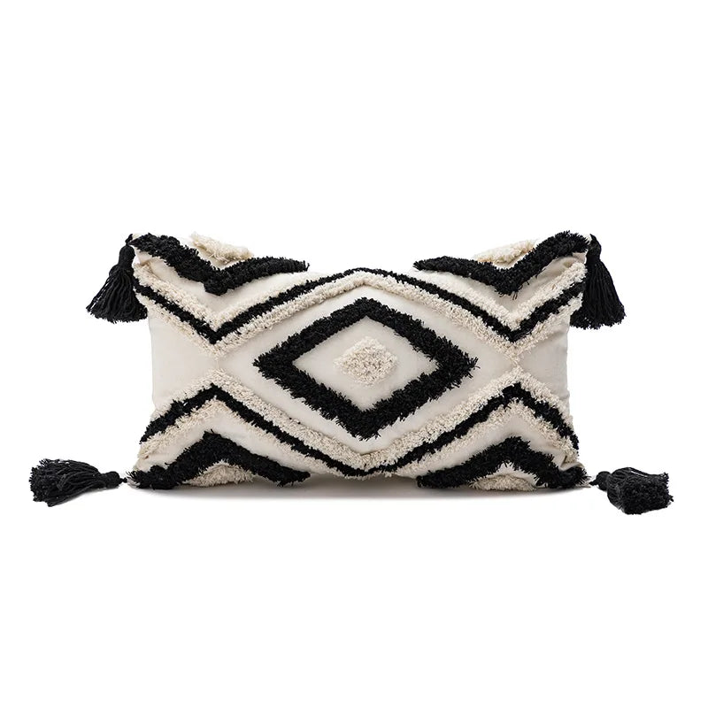 DecorBites™ Boho Loop Pillowcase - Grey Beige Tufted Cushion Cover for Home Decoration