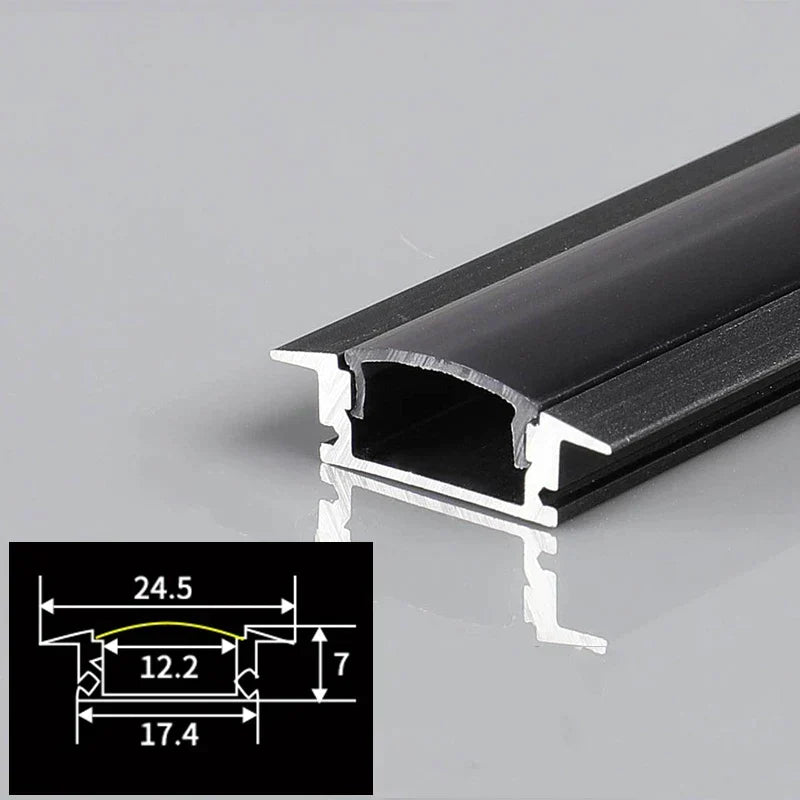 DecorBites™ LED Aluminum Profile Recessed U/YW-Shape Hidden Channel Milky Cover Bar Strip Light