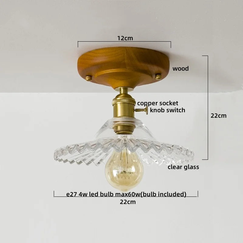 DecorBites™ Glass Copper LED Ceiling Lamp Modern Style for Home Decor and Restaurant