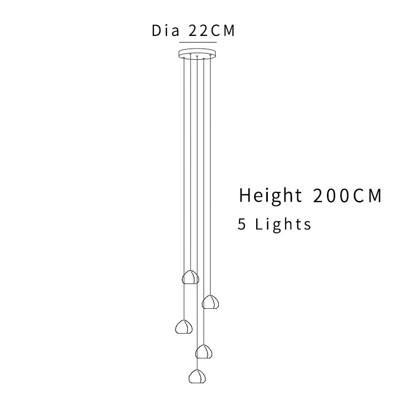 DecorBites™ Crystal Ball Chandelier: Modern LED Stair Chandelier for Living Room, Kitchen, and Loft
