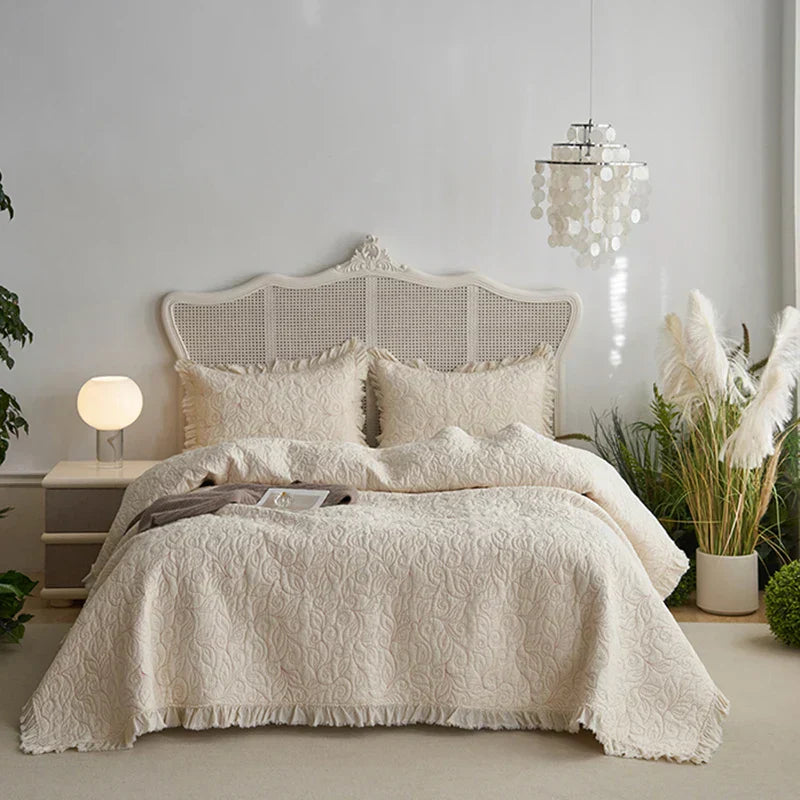 DecorBites™ Cotton Quilted Bedspread Set with Pillowcase - Versatile & Summer-Ready
