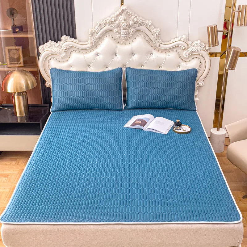 DecorBites™ Cooling Latex Summer Mat Set with Rayon Quilted Sheet & Pillowcase